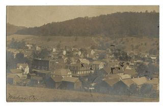 Rppc Real Photo Postcard Of A Town Scene Madera,  Pa,  Clearfield County