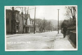 West Grafton,  Wv Real Photo Postcard View Of Maple Street,  Fine,  1908