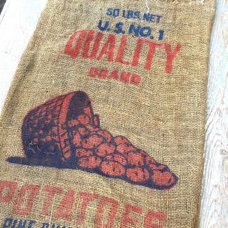 Vintage Burlap Potato Sack,  Wautoma Wisconsin,  Quality Brand Potatoes 50 Lb Bag
