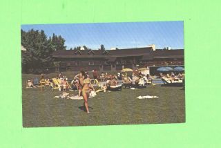 Oo Postcard Mt Gabriet Lodge My Gabriel P Qyebec Bikini Beauty At Pool