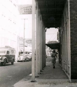 1946 St Augustine Florida Narrowest St Woman Walks Away On Sidewalk