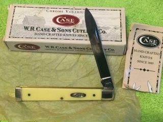 Case Xx 3185 Cv Yellow Delrin Doctors Single Blade Pocket Knife W Box 2001