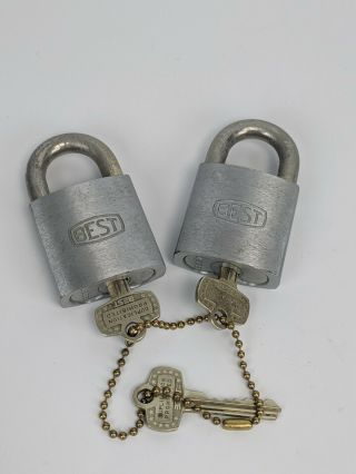 Vintage Best Padlock Set W/ Keys - Lock Locks