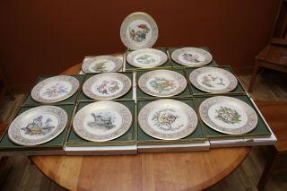 Lenox Boehm Birds Complete Set Of 12 Limited Edition Collector Plates 1970 - 1981