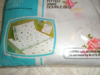 Vintage Fashion Manor Double Bed Fitted Sheet Muslin Roses
