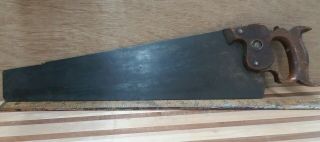 Vintage Henry Disston & Sons No.  7 18inch Panel Saw 10tpi Cross Cut