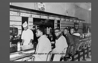 1960 Lunch Counter Sit - In Photo Black Civil Rights Segregation,  Whites Only