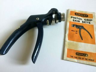Vintage Stanley No.  42 Pistol Grip Adjustable Saw Set - Made In Usa Box