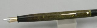 Sheaffer ' s Lifetime Jade Green Desk Set Fountain Pen - 1930 ' s - 14kt Nib 2