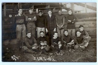 1912 High School Football Team With Black Player; Real Photo Postcard Rppc