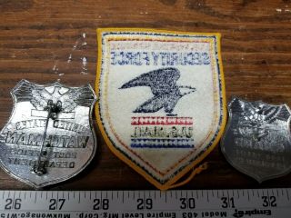 Vintage US Postal Police Officer Badges and Patch - Rare,  Obsolete,  USPS 6