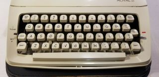 Vintage Royal Quiet Deluxe Portable Typewriter White With Case 1965 3