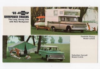 1965 Chevrolet Fleetside Pickup & Suburban Carryall Trucks Gm Usa Advertising