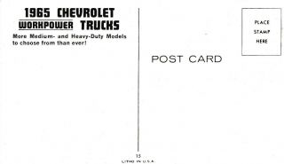 1965 CHEVROLET Workpower Trucks General Motors Multiview Advertising Postcard 2