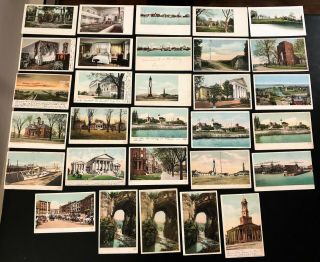 30 Vintage Detroit Publishing Postcards Va St Scene Ft Monroe Richmond Norfolk,