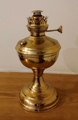 Vintage Brass Oil Lamp Base With Acorn Burner