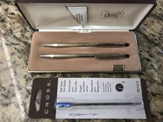 Vintage Cross Ballpoint Pen And Mechanical Pencil Set 10k Gold Filled With Case