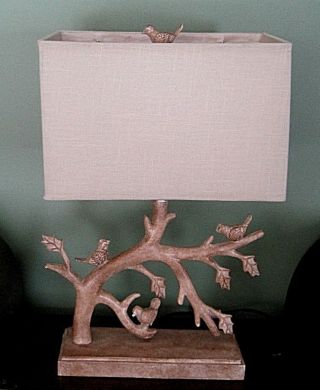 Table Lamp With Shade Tree Branches And Birds