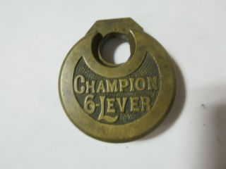 Antique / Vintage Miller Champion 6 Lever Pancake Padlock