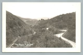 Canyon Of The Cats Los Gatos California Rppc Rare Vintage Photo Railroad 1940s