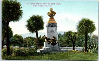 San Francisco Postcard " U.  S.  Grant Statue,  Golden Gate Park " Newman 1910s