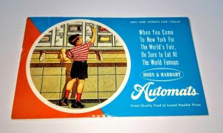 Horn & Hardart Automat 1964 York World ' s Fair Postcard 4