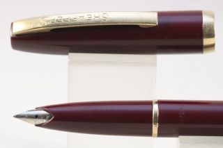 Sheaffer Imperial I Cartridge Medium Fountain Pen,  Burgundy With Gold Trim