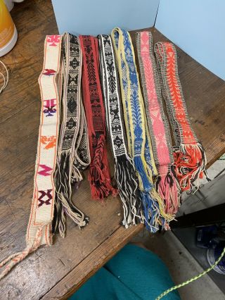 Vintage Handwoven Cotton Belts (7) Mexico Or Central/South America 2