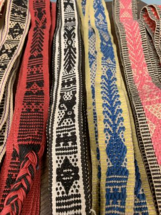 Vintage Handwoven Cotton Belts (7) Mexico Or Central/South America 4