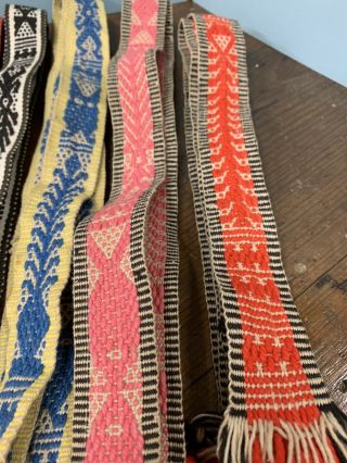 Vintage Handwoven Cotton Belts (7) Mexico Or Central/South America 5