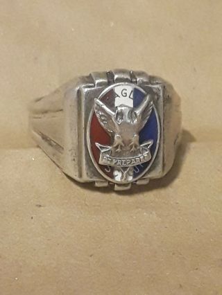Vintage Rare Size 11 Eagle Scout Ring Sterling Silver