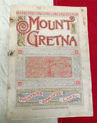 Vintage Mount Gretna,  Pa Book Published 1886 Cornwall Lebanon Railroad Co.  Antique