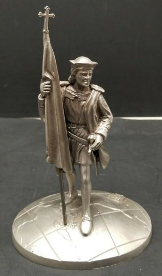 Knights Of Columbus Council Pewter Statue 5.  5 " Height,  No.  847 Circa 1960