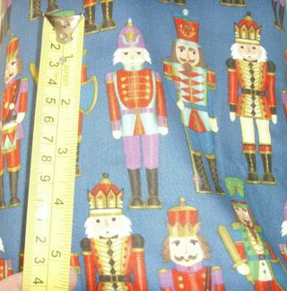 Blue Background Christmas Fabric Material Sewing Nutcracker Brother Sister 44x70