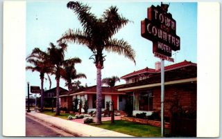 Huntington Beach Ca Postcard Town And Country Hotel 7623 Pacific Blvd 1961 Cance
