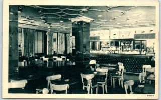 York City Postcard " 1 Bar " One Fifth Avenue Hotel / Interior View C1950s