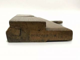 Antique English Wood Moulding Plane Hand Tool J Scrimgeour D Malloch Perth 3 4