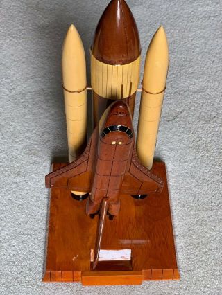 Wooden Mahogany Nasa Space Shuttle Desk Display Model