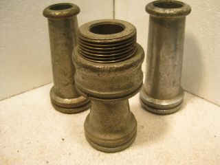3 Vintage Brass Fire Nozzle Tips