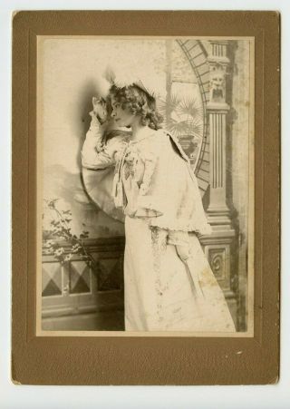Vintage Cabinet Card Vina Noble American Traveling Stage Actress Inscribed