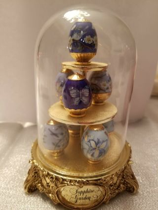 House Of Faberge Sapphire Garden 8 Hand Painted Eggs Limited Edition