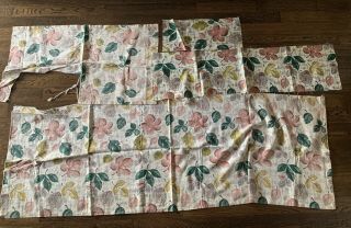 Vintage 1950’s Barkcloth Leaves Mcm Fabric