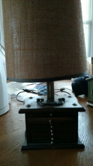 Wooden Table Lamp With Coasters