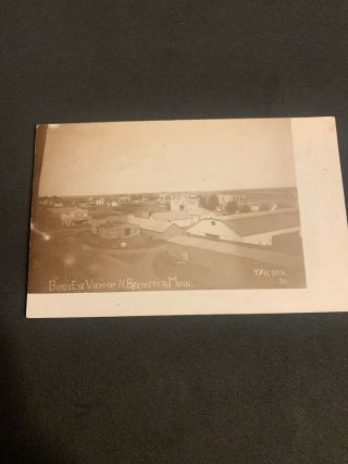 Vintage Postcard 1907 Birds Eye View Of North Brewster Minnesota Photo Rare