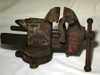 Vintage Craftsman 5210 Bench Vice Swivel Stand And Pipe Clamp Grip
