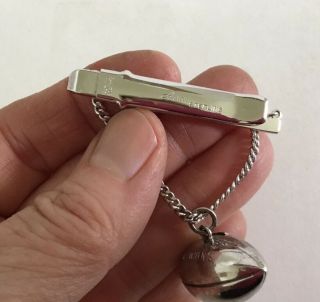 VTG STERLING TIE CLIP 1969 YALE FOOTBALL CHAMPION - WITH A HANGING FOOTBALL CHARM 4