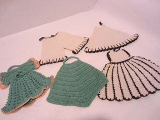 Crochet Knit Dress Purse Pantaloons Pot Holders Vintage
