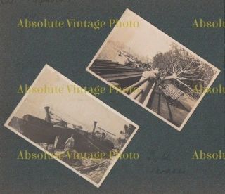 OLD CHINESE PHOTOGRAPHS THE TYPHOON SHANGHAI CHINA VINTAGE ALBUM PAGE 1915 2