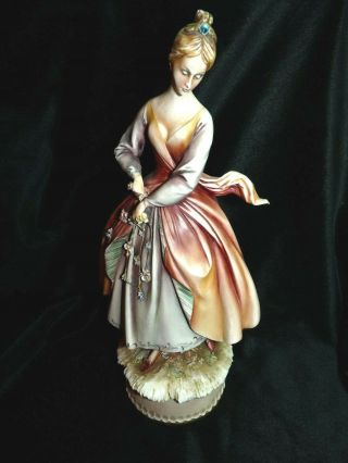 Antonio Borsato Hesitation Porcelain Figurine Lovely Lady With Flowers