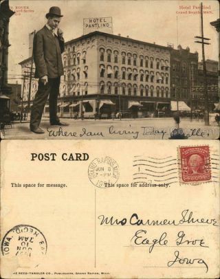 1907 Grand Rapids,  Mi Hotel Pantlind Kent County Michigan Antique Postcard